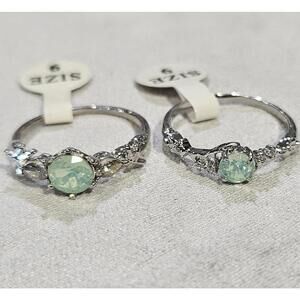 Fragrant Jewels Enchanted Forest Ring Set Of 2 NWT Size 9